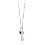 Blakely 10K White Gold Oval-Cut Blue Sapphire Pendant