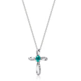 Kylie 10K White Gold Oval-Cut Emerald Pendant