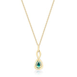 Adaline 10K Yellow Gold Pear-Cut Emerald Pendant