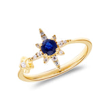 Kehlani 10K Yellow Gold Round-Cut Blue Sapphire Ring