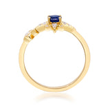 Kehlani 10K Yellow Gold Round-Cut Blue Sapphire Ring