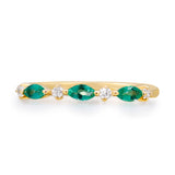 Enchanting Elegance: Remi 14K Yellow Gold Marquise Cut Natural Zambian Emerald Ring