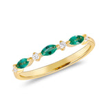 Enchanting Elegance: Remi 14K Yellow Gold Marquise Cut Natural Zambian Emerald Ring