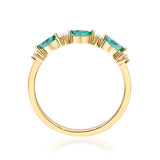 Enchanting Elegance: Remi 14K Yellow Gold Marquise Cut Natural Zambian Emerald Ring