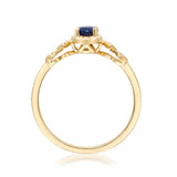 Emerson 10K Yellow Gold Oval-Cut Blue Sapphire Ring
