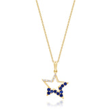 Ayla 14K Yellow Gold Round-Cut Blue Sapphire Pendant