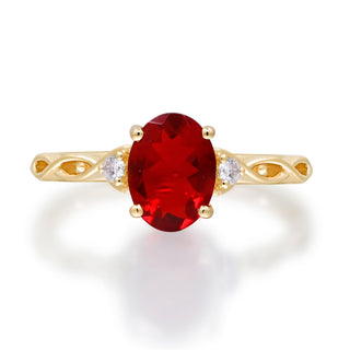Abby 14K Yellow Gold Oval-Cut Mexican Fire Opal Ring