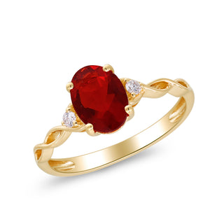 Abby 14K Yellow Gold Oval-Cut Mexican Fire Opal Ring