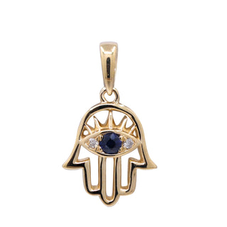 Claire 14K Yellow Gold Round-Cut Blue Sapphire Pendant