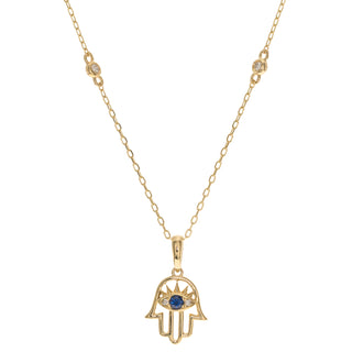 Claire 14K Yellow Gold Round-Cut Blue Sapphire Pendant