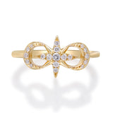Adalynn 14K Yellow Gold Round-Cut White Diamond Ring
