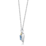 Golden Heart Swiss Blue Topaz Pendant