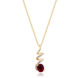 Andrea 10K Yellow Gold Oval-Cut Mozambique Ruby Pendants