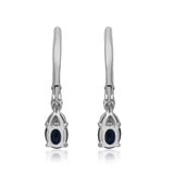 Emilia 14K White Gold Oval-Cut Blue Sapphire Earrings