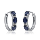 Elena 14K White Gold Oval-Cut Blue Sapphire Earrings