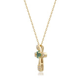 Arianna 10K Yellow Gold Oval-Cut Emerald Pendant