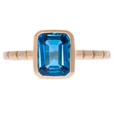 Ainoi 10K Yellow Gold Emerald-Cut Brazilian London Blue Topaz Ring