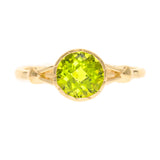 Halle 14K Yellow Gold Round-Cut Manchurian Peridot Ring