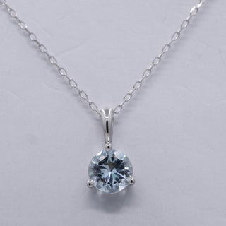 Hazel 10K White Gold Round-Cut Brazilian Aquamarine Pendant