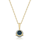 Alexandra 10K Yellow Gold Round-Cut Brazilian London Blue Topaz Pendant