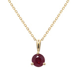 Penelope 10K Yellow Gold Round-Cut  Mozambique Ruby Pendant