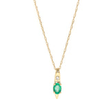 Reese 10K Yellow Gold Oval-Cut Emerald Pendant