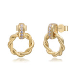 Saylor 14K Yellow Gold Round-Cut White Diamond Earring