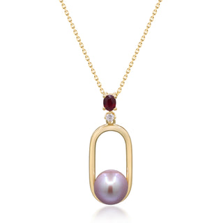 Kamilah 14K Yellow Gold Round-Cut Pearl Pendant