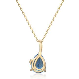 Kennedi 14K Yellow Gold Pear-Cut Swiss Blue Topaz Pendant