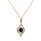 Addison 14K Yellow Gold Oval-Cut Blue Sapphire Pendant