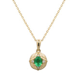 Emerson 14K Yellow Gold Oval-Cut Emerald Pendant
