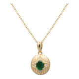Oaklynn 14K Yellow Gold Oval-Cut Emerald Pendant