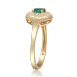 Lily Oval-Cut Emerald & Diamond Dome 14K Ring