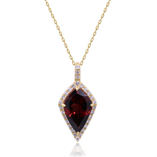 Valerie 10K Yellow Gold Pear-Cut Rhodolite Garnet Pendant