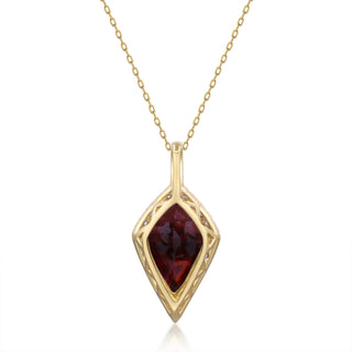 Valerie 10K Yellow Gold Pear-Cut Rhodolite Garnet Pendant