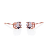 Naomi 10K Rose Gold Round-Cut Madagascar Morganite Earrings