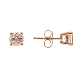 Naomi 10K Rose Gold Round-Cut Madagascar Morganite Earrings
