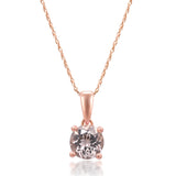 Savannah 10K Rose Gold Round-Cut Morganite Pendant