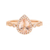 Gabriella 14K Rose Gold Pear-Cut Madagascar Morganite Ring