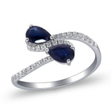 Jaycee 14K White Gold Pear-Cut Ceylon Blue Sapphire Ring