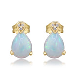 Alora 10K Yellow Gold Pear-Cut African Opal Earring