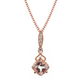 Juniper 10K Rose Gold Cushion-Cut Morganite Pendant