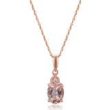 Mila 10K Rose Gold Oval-Cut Morganite Pendant