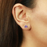 Ashlyn 10K Rose Gold Emerald-Cut Brazilian Amethyst Earring