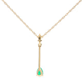 Sophie 10K Yellow Gold Pear-Cut Natural Zambian Emerald Pendant