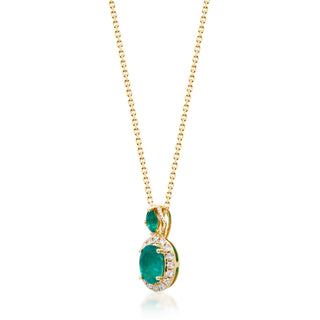 Maeve 14K Yellow Gold Oval-Cut Natural Zambian Emerald Pendant