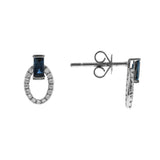 Leilani 14K White Gold Baguette-Cut Blue Sapphire Earrings
