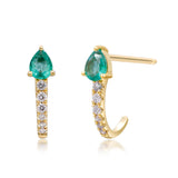 Sutton 10K Yellow Gold Pear-Cut Emerald Earring