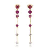 Emily 14K Yellow Gold Round-Cut Mozambique Ruby Earring