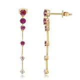 Emily 14K Yellow Gold Round-Cut Mozambique Ruby Earring